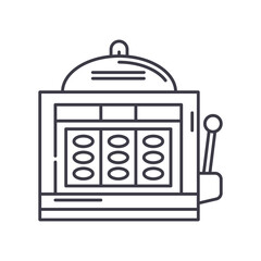 Slot machine icon, linear isolated illustration, thin line vector, web design sign, outline concept symbol with editable stroke on white background.