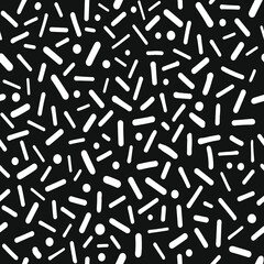 Abstract seamless fashion trend pattern fabric textures, black and white pattern, vector monochrome illustration. Design for web and mobile app.