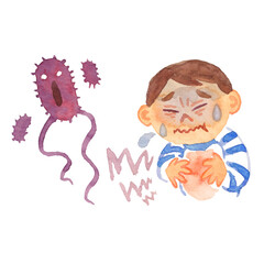 食中毒に苦しむ人