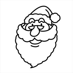 Cartoon smiling santa claus face, vector