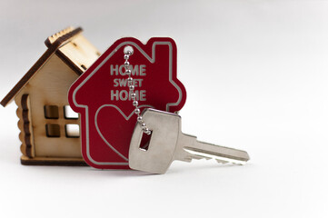 key with label home on white background.