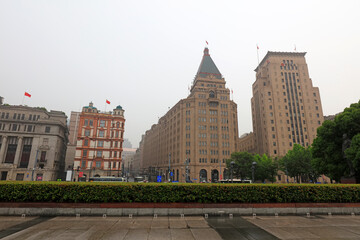 Obraz premium Shanghai Bund Architectural Scenery, Shanghai City, China