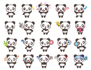 Cute Tiger Character Vector Illustration かわいいトラのキャラクターセット 主線なし Wall Mural Natsumi