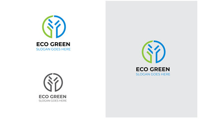 Eco Green logo Design Template 