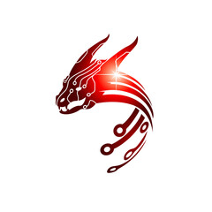 modern digital tech dragon electronic circuit vector icon