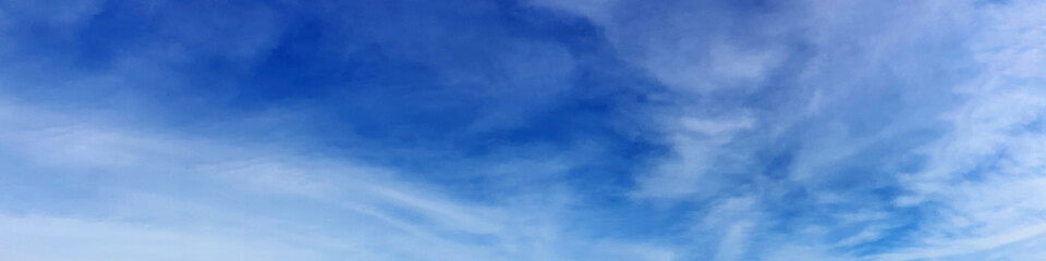 Panorama sky with cloud on a sunny day. Beautiful cirrus cloud.