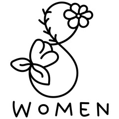 Woman Logo Drawing 