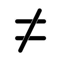 not equal icon  isolate illustration  
