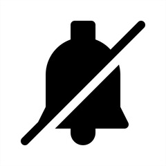 Crossed Bell Icon for silent mode symbol. perfect for user interface element.