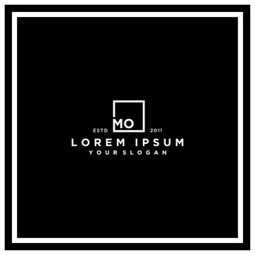 letter MO square logo design vector