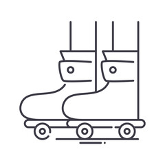 Roller blades icon, linear isolated illustration, thin line vector, web design sign, outline concept symbol with editable stroke on white background.