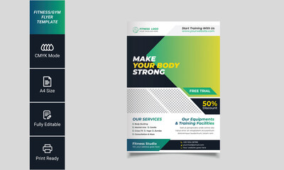 Vector layout design template for fitness center or other sport event. 