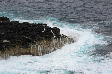 Basalt rock in the sea - The Nobbies - Phillip Island, Victoria, Australia