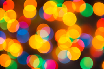 defocuced christmas lights background. Bokeh. Abstract. Background.