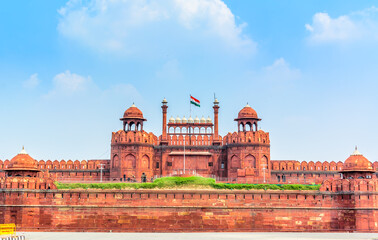 Red fort in Delhi - obrazy, fototapety, plakaty