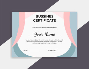Certificate template with hand drawn textures, memphis style. Universal cards, pastel colors. Retro design, fashion art