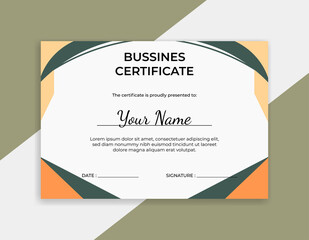 Certificate template with hand drawn textures, memphis style. Universal cards, pastel colors. Retro design, fashion art