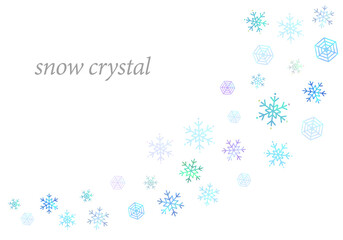 雪の結晶の手描きイラスト素材