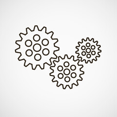 Metal gears. Factory gears vector icon. Mechanical gear. The image of the gear. Machine gear. Cogwheel gear