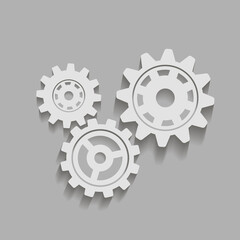 Metal gears. Factory gears vector icon. Mechanical gear. The image of the gear. Machine gear. Cogwheel gear
