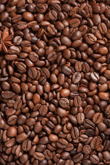 top view of Coffee beans for  background