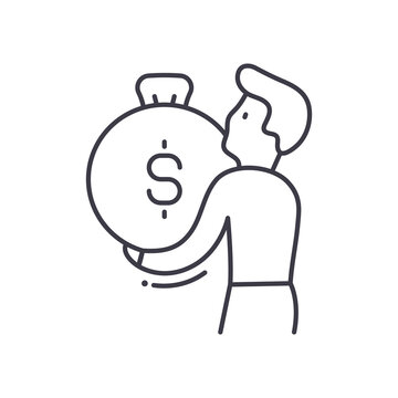 recommend clip art: Rich man icon, linear isolated illustration, thin line vector, web design sign, outline concept symbol with editable stroke on white background.
