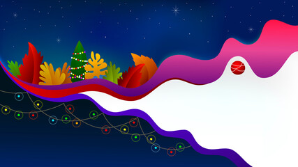 Season greeting abstract background, festival decorative ornament on blue background with white copy space in the front © Grafinger