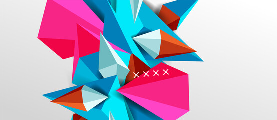 3d low poly abstract shape background vector illustration