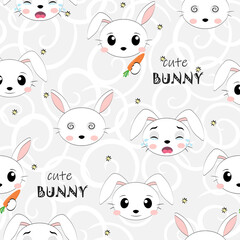 Vector seamless background with a Bunny for children's design.