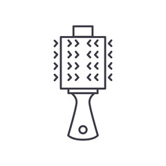 Puff powder icon, linear isolated illustration, thin line vector, web design sign, outline concept symbol with editable stroke on white background.