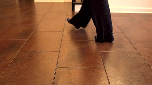 Rectangular porcelain floor tiles - metallic look finish. Large, home flooring tile design. 4k shot of tiles.