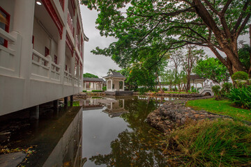 Background of tourist attractions in the park in Khon Kaen of Thailand(Khon Kaen Friendship Park -Nanking).There are accommodations and treadmills around the park for people to exercise or relax