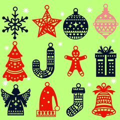 Hand-drawn-Christmas-element-collection | Vector illustration EPS 10.