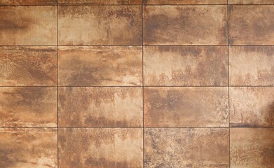 Brown stone panels for ventilated walls or facades. Background and texture