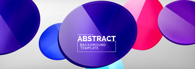 Abstract glossy round shapes vector background. Vector futuristic illustration for covers, banners, flyers and posters and other