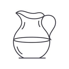 Jug icon, linear isolated illustration, thin line vector, web design sign, outline concept symbol with editable stroke on white background.