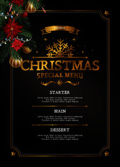 hristmas black background menu template