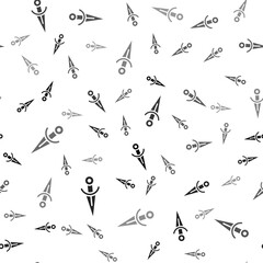 Black Dagger icon isolated seamless pattern on white background. Knife icon. Sword with sharp blade. Vector.