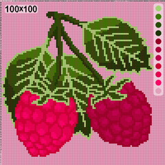 raspberry pattern for knitting or embroidery