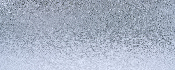 Abstract background with detail of moisture condensation problems, hot water vapor condensed on the...