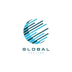 Globe world illustration logo design symbol vector template