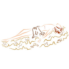 beaten young man lying on the ground, stripped and dying