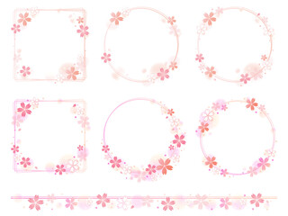 桜の花のフレームセット