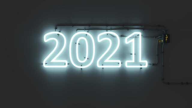 neon lights sign New Year 2021