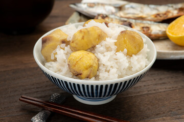 栗ご飯と焼き秋刀魚 秋の味覚