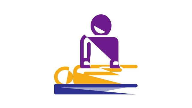 Orthopedic Elements Icon Animation Orthopedic And Trauma Rehabilitation, Cervical Collar And Walkers Concept Pictograms. Medical Rehab Goods