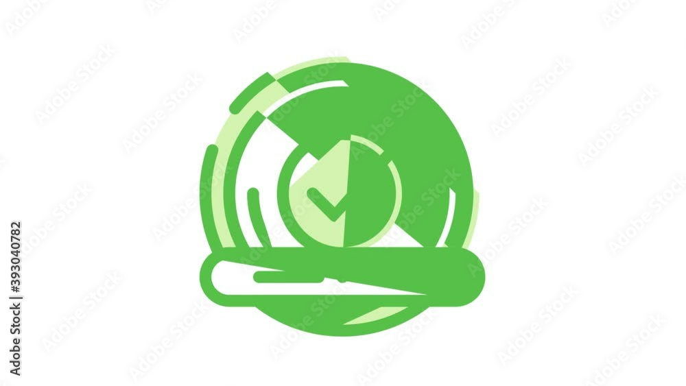 Poster approved elements icon animation approved sings on document file and hands, computer monitor and sma