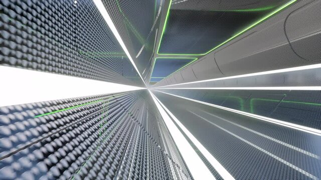 3d futuristic tunnel corridor Science technology concept 4k