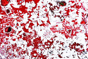 Surface covered with splattered paint.
