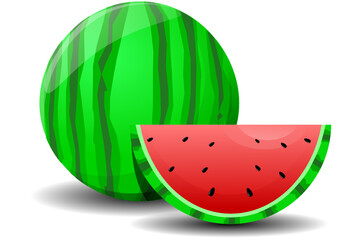 Delicious watermelon in white background vector 